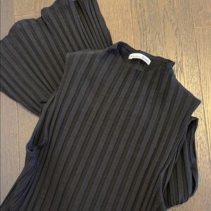 Reformation Black Ribbed Maxi Dress